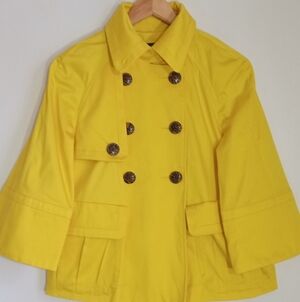 Marvin Richards Vintage double breasted yellow swing coat women's size medium
